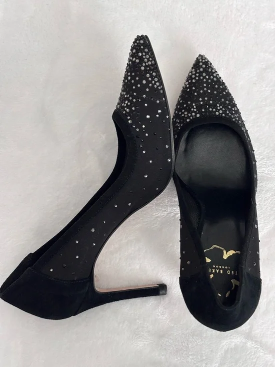 TED BAKER LONDON Ryalay Pointed Toe Diamante Crystal High Heel Pumps--6.5 - Picture 4 of 14